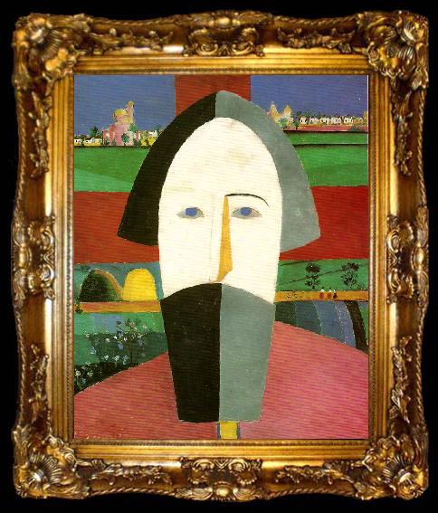 framed  Kazimir Malevich head of a peasant, ta009-2